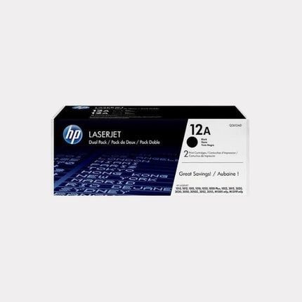 HP 12A 2-pack Black Original LaserJet Toner Cartridges (Q2612AD)